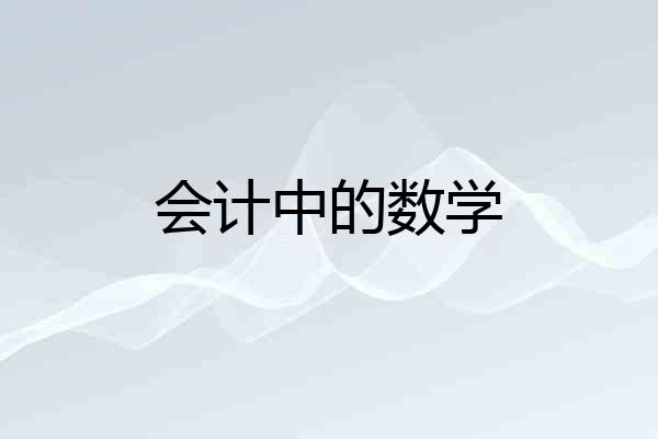 会计中的数学