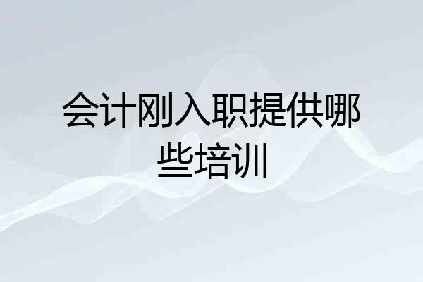 会计刚入职提供哪些培训