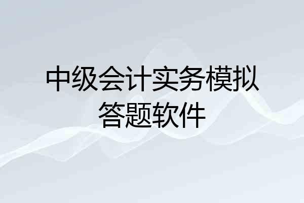 中级会计实务模拟答题软件