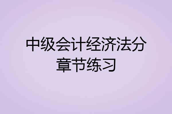 中级会计经济法分章节练习
