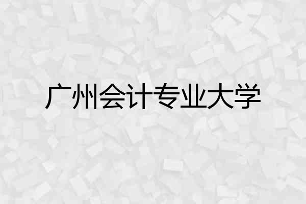 广州会计专业大学