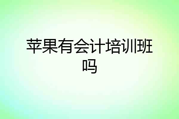苹果有会计培训班吗