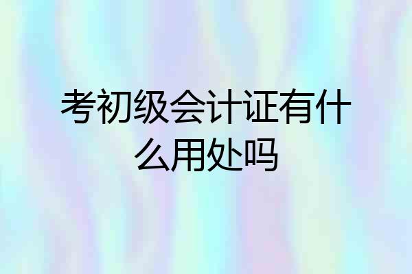 考初级会计证有什么用处吗