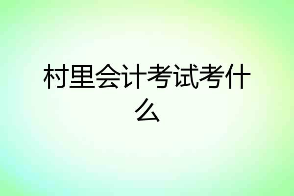 村里会计考试考什么