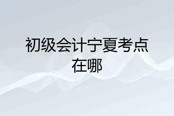 初级会计宁夏考点在哪