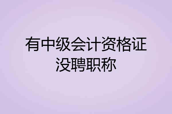 有中级会计资格证没聘职称