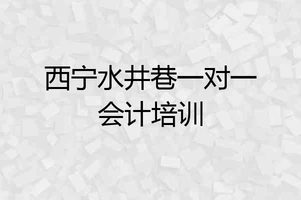 西宁水井巷一对一会计培训