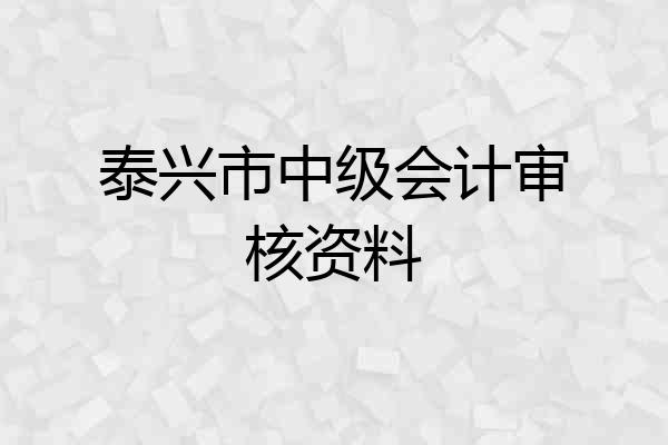 泰兴市中级会计审核资料