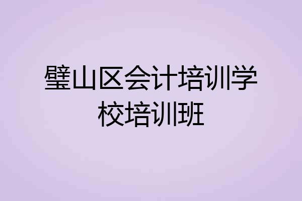 璧山区会计培训学校培训班