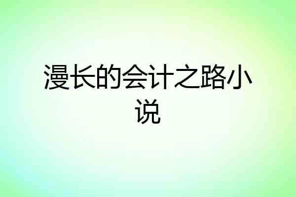 漫长的会计之路小说