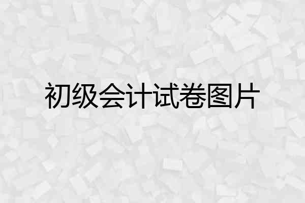 初级会计试卷图片
