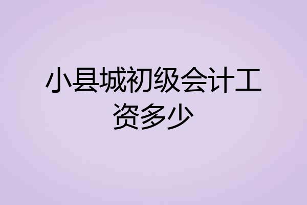 小县城初级会计工资多少