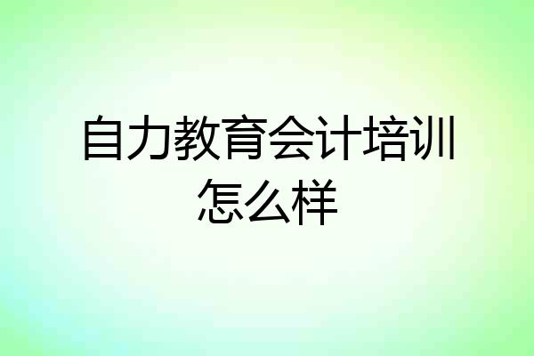 自力教育会计培训怎么样