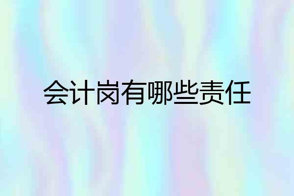 会计岗有哪些责任