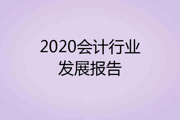 2020会计行业发展报告