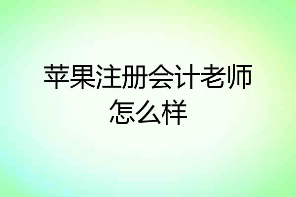 苹果注册会计老师怎么样
