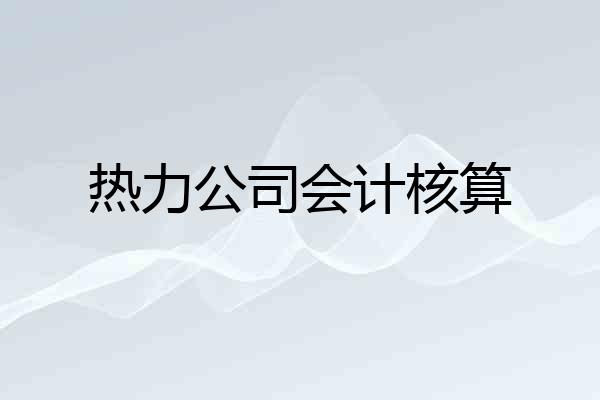 热力公司会计核算