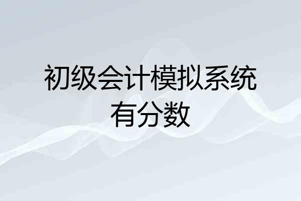 初级会计模拟系统有分数