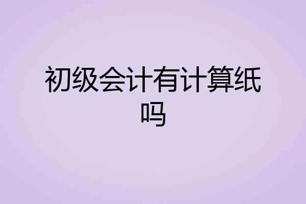 初级会计有计算纸吗