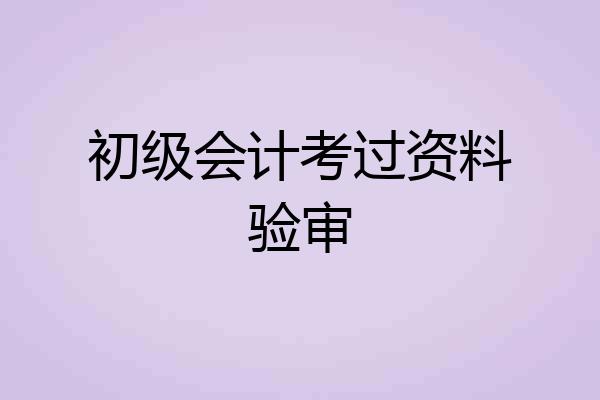 初级会计考过资料验审
