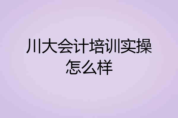 川大会计培训实操怎么样