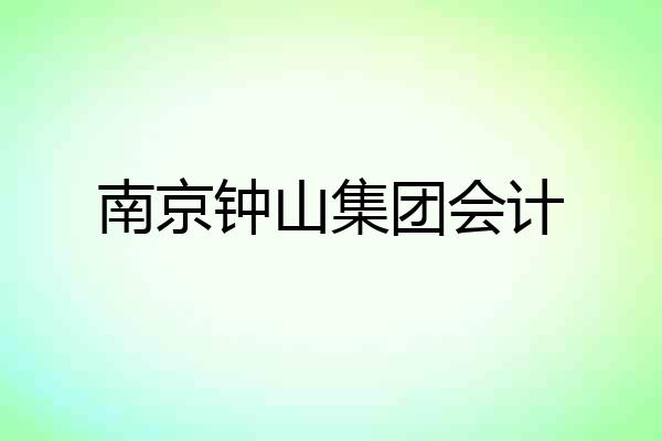 南京钟山集团会计