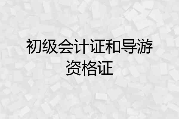 初级会计证和导游资格证
