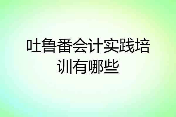 吐鲁番会计实践培训有哪些