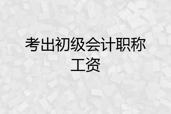 考出初级会计职称工资
