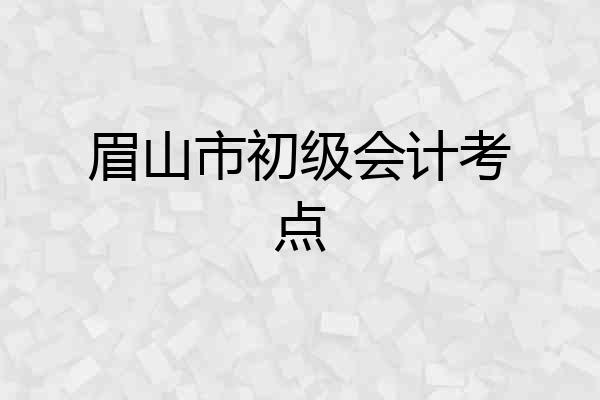 眉山市初级会计考点