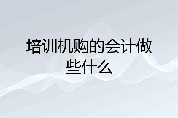 培训机购的会计做些什么
