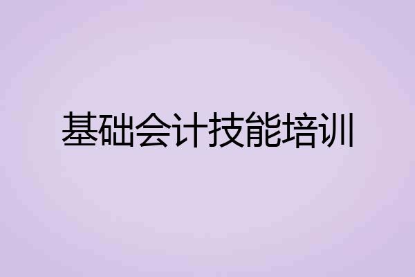 基础会计技能培训