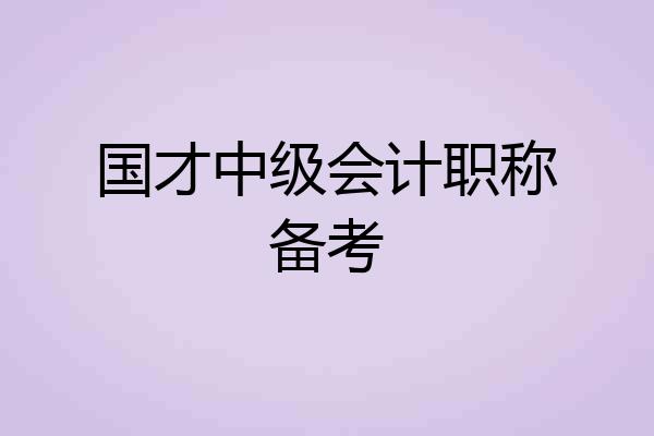 国才中级会计职称备考