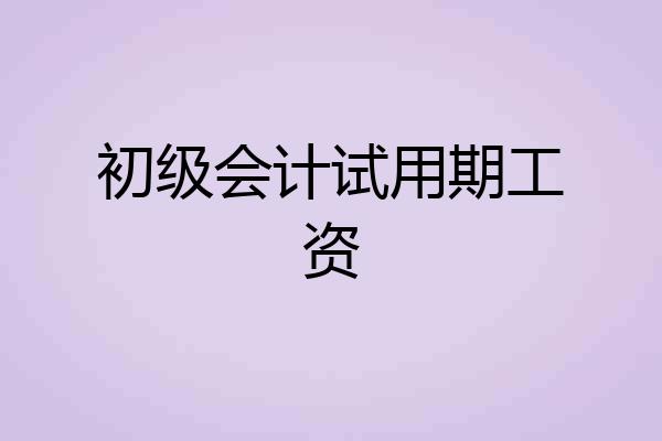 初级会计试用期工资