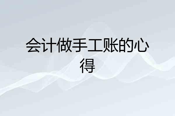 会计做手工账的心得