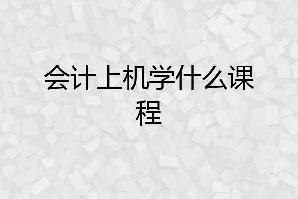 会计上机学什么课程