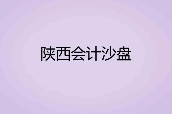 陕西会计沙盘
