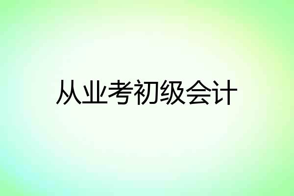 从业考初级会计