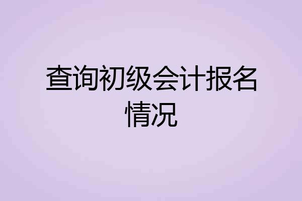 查询初级会计报名情况