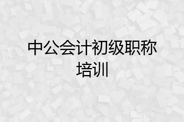 中公会计初级职称培训