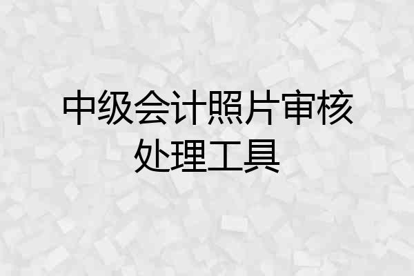 中级会计照片审核处理工具