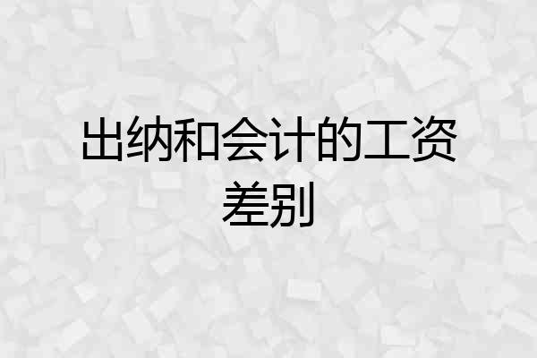 出纳和会计的工资差别