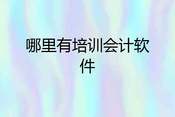 哪里有培训会计软件