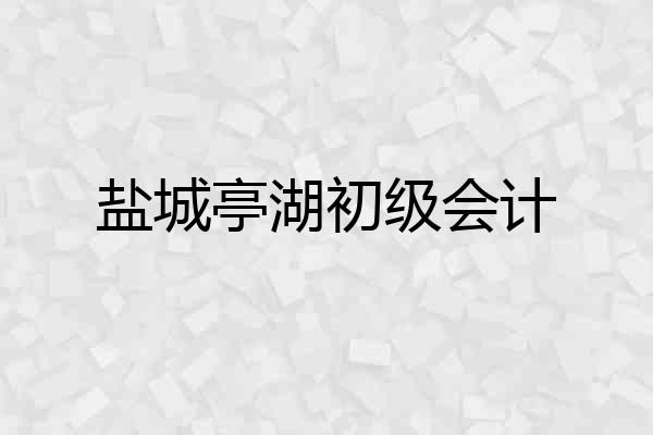 盐城亭湖初级会计
