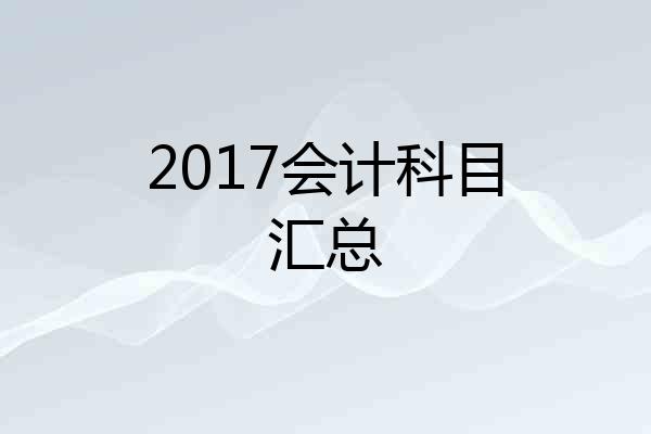 2017会计科目汇总