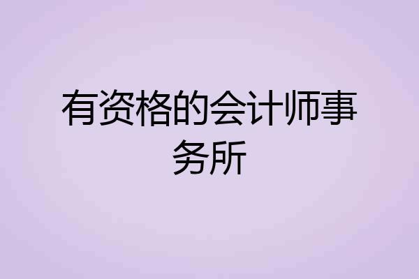 有资格的会计师事务所
