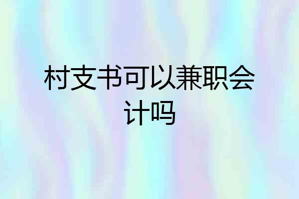 村支书可以兼职会计吗