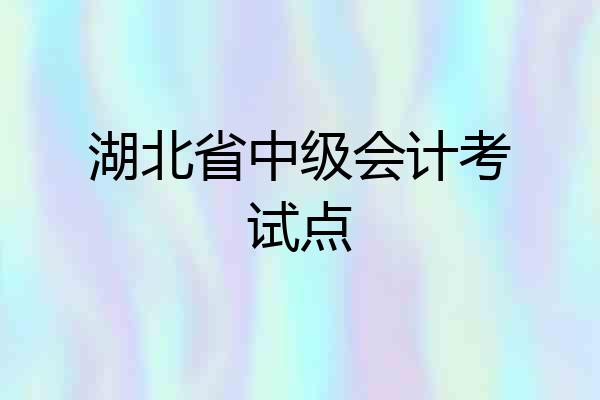 湖北省中级会计考试点