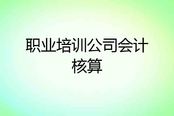职业培训公司会计核算