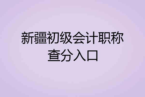 新疆初级会计职称查分入口